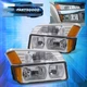 For 02-06 Chevy Avalanche Body Cladding Headlights + Bumper Signal Lamps Chrome