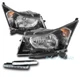 11-14 CHEVY CRUZE CRYSTAL DIAMOND HEADLIGHTS LAMP BLACK CLEAR LENS W/DRL LED KIT 11-14 CHEVY CRUZE CRYSTAL DIAMOND HEADLIGHTS LAMP BLACK CLEAR LENS W/DRL LED KIT