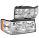 FOR 97 98 99 CADILLAC DEVILLAC HEADLIGHT HEADLAMP+CORNER LIGHT CHROME LEFT+RIGHT