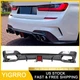 For 2019-2022 BMW G20 3 Series Rear Diffuser W/ LED Light CMS Style Carbon Fiber