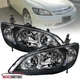 Black Headlights Fits 2004-2005 Honda Civic 2/4Dr Head Lamps Left+Right Pair
