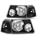 For 2001-2011 Ford Ranger Black Housing Clear Corner Headlights Assembly L+R