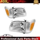 Headlight Assembly For 2001-2004 Toyota Tacoma Halogen Chrome Housing Amber