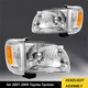 LH+RH For 2001-2004 Toyota Tacoma Chrom Replacement Headlights Corner Lights Set