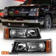Fit 2003-2006 Chevy Silverado Black Bumper Signal Parking Lights Lamps L+R