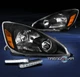 For 2004-2005 Toyota Sienna Van Replacement Black Headlights Lamps w/LED DRL Kit