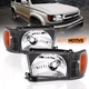 For 1996-1998 Toyota 4Runner Glass Black Headlight+Corner Light+Bulb Left+Right