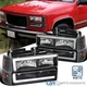 Black Headlights+Corner+Bumper Lamp Fits 1994-1998 GMC C/K Sierra Yukon LED Tube