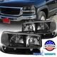 Fit 1999-2006 GMC Sierra 2000-2006 Yukon XL Black Headlights Signal Bumper Lamps