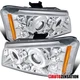 Fit 2002-2006 Chevy Avalanche 03-07 Silverado LED Halo Projector Headlights Lamp