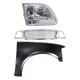 Grille For 2001-03 Ford F-150 Chrome w/ RH Fender and Headlamp XL/XLT/Lariat Kit
