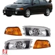 For Mitsubishi Lancer EVO 4 1997-2002 Head Lights Amber Corner Light Set Black