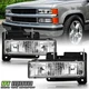 1988-1998 Chevy/GMC C10 C/K Full Size Pickup Glass Lens Headlights Headlamps Set