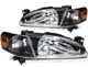 For 1998-00 Toyota For Corolla Headlights Assembly Black Housing Left+Right