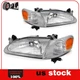 For 1999 Toyota For Corolla Chrome Headlights Assembly Replacement Lamps Pair