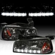 LED Strip Headlights Corner Lamps Fit 2006-2010 Dodge Charger Left+Right Smoke