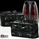 Fit 94-98 GMC Sierra Chrome Smoke Headlight Bumper Corner Light+Smoke Tail Light
