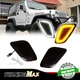 Smoked Full Amber  LED Front Fender Side Marker Lights For 97-06 Jeep Wrangler