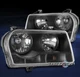 FOR 2005-2010 CHRYSLER 300 REPLACEMENT HEADLIGHT HEADLAMP LAMP BLACK LH+RH PAIR