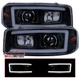 Smoke LED Tube Projector Headlights For 1999-2006 GMC Sierra Denali Yukon XL L+R