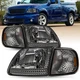 For 97-02 Expedition Ford 97-03 F150 Smoke Housing Amber Corner 4Pcs Headlights