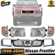 New Front Bumper Grille + Headlights +Corner Lamps For 1998-2000 Nissan Frontier
