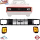 NEW FRONT BLACK GRILLE AND PARK LIGHT LEFT RIGHT 3PC FOR 1984-1986 TOYOTA PICKUP