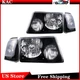 Fits 01-11 Ford Ranger Headlight Assembly Halogen Black Housing Clear Left+Right