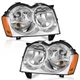 Pair Headlights Assembly For 2005-2007 Jeep Grand Cherokee 4-Door Sport w/o Bulb