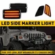 For 1997-2006 Jeep Wrangler TJ Smoke LED Bumper Signal +Side Marker Light 4pcs