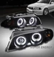 For 99 00 01 BMW 3 Series E46 4dr LED Halo Projector Headlight Black/Smoke LH+RH