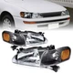 Black Headlights & Corner Signal Light Set For Toyota For Corolla 1998-2000