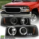 1999-2006 GMC Sierra Yukon Denali LED Halo Black Projector Headlights Headlamps