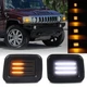 2x Sequential Amber Turn Signal Side Marker Lights White For Hummer H2 2003-2009