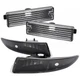 Fit 1993-2002 Chevy Camaro Front+Rear Side Marker Black Signal Lamp Bumper Light