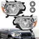 Anti-fog Headlights Assembly For 2012-2015 Toyota Tacoma Chrome Housing Amber
