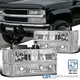 Fits 94-98 C10 C/K Tahoe Suburban Silverado Clear Headlights+Bumper Corner Lamps