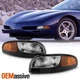 Fit 1997-2004 Chevy Corvette Black C5 Bumper Signal Parking Lights L+R 97-04