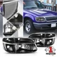 Black Housing Headlight Clear Turn Signal for 95-01 Ford Explorer/97 Mountaineer