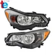 Headlight Halogen For Subaru Impreza 2012-2015 & Crosstrek 2013-2016 Pair LH+RH