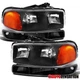 Fit 2000-2006 GMC Sierra Yukon XL Black Headlights+Corner Bumper Signal Lamps