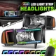 RGB LED Light Bar Black Amber Headlight Assembly for Dodge Ram 1500-3500 94-02