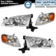 Headlights Headlamps & Corner Parking Lights Kit Set for 98-00 Toyota Corolla