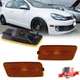 2PCS Amber Lens Front Bumper Side Marker Lights For 2010-2014 VW MK6 Golf GTI 