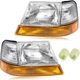 Headlight Assembly With Corner Light Kit Compatible with Ford Ranger 1998 1999 2