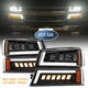 LED DRL Headlights DOT Sealed Bumper Lamps Combo For 2003-2007 Chevy Silverado