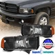 For 1999-2002 Dodge Ram 1500 2500 3500 Sport Black Headlights+Turn signal lights