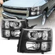 Black Headlights Headlamps For 2007-2013 Chevy Silverado 1500 2500 3500HD LH&RH Black Headlights Headlamps For 2007-2013 Chevy Silverado 1500 2500 3500HD LH&RH