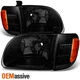 Fits 2000-2004 Toyota Tundra Regular|Access Cab [Black Smoke] Headlights Pair