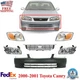 Front Bumper Cover + Grille + Headlights +Corner Lights For 2000-01 Toyota Camry
